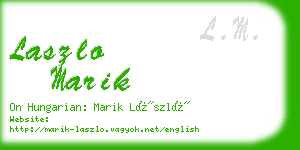 laszlo marik business card